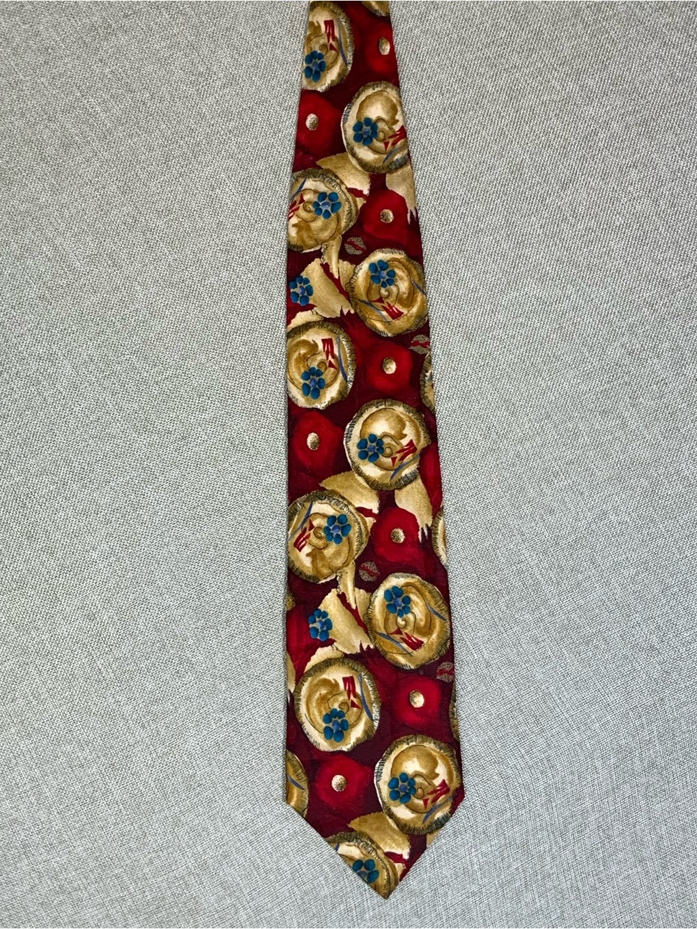 Jerry Garcia Stonehenge Silk Tie Nautilus Shell Art USA - Picture 3 of 6